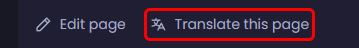 Translate this page link at the bottom of a documentation page