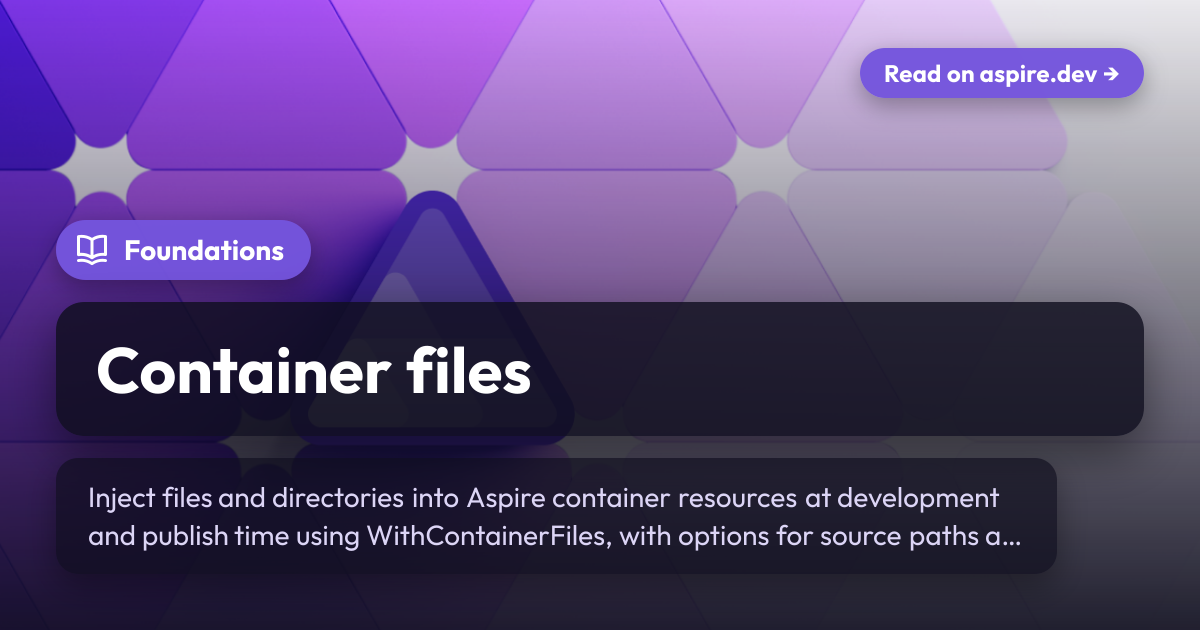 Container files | Aspire