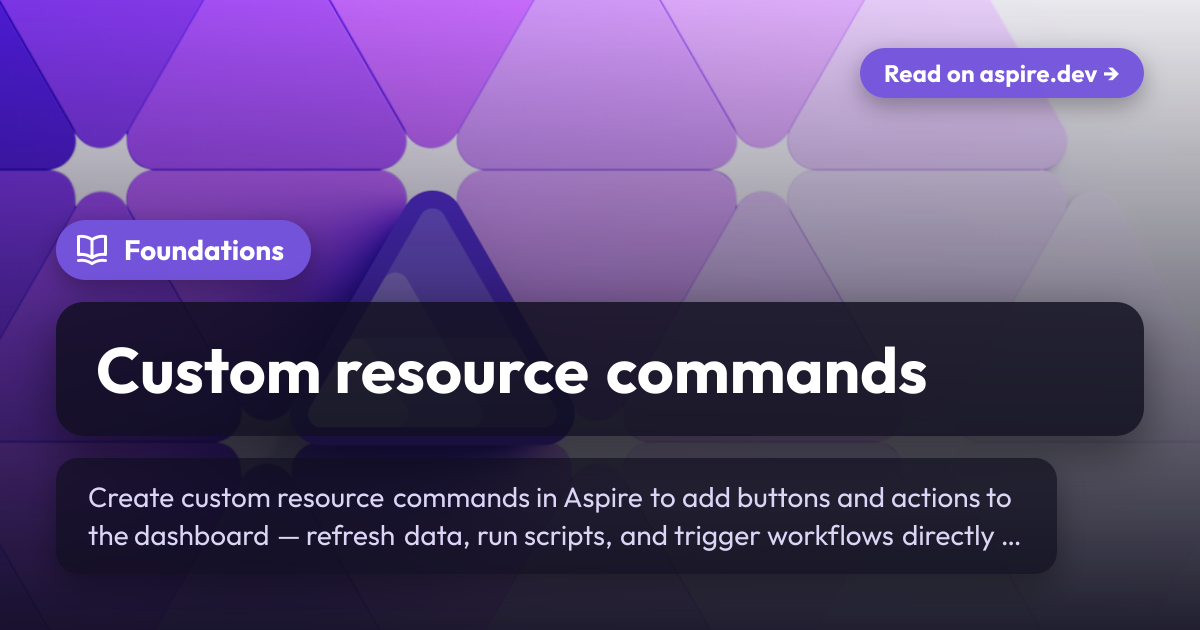 Custom resource commands | Aspire