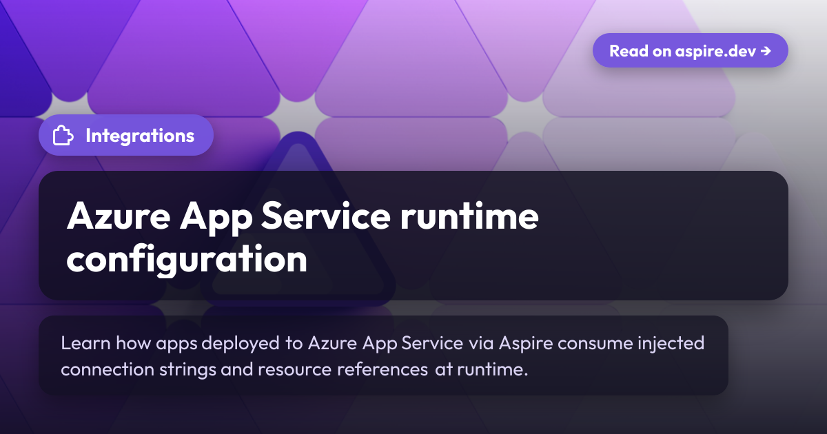 Azure App Service runtime configuration | Aspire