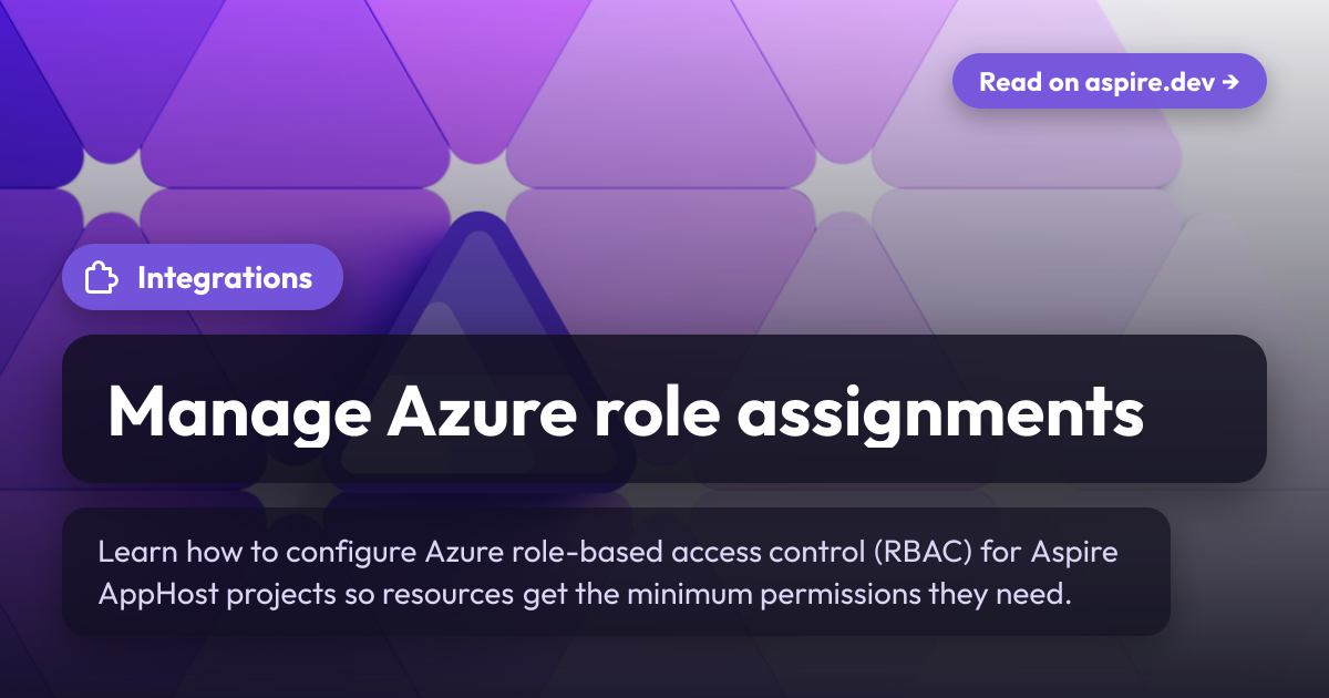 Manage Azure role assignments | Aspire