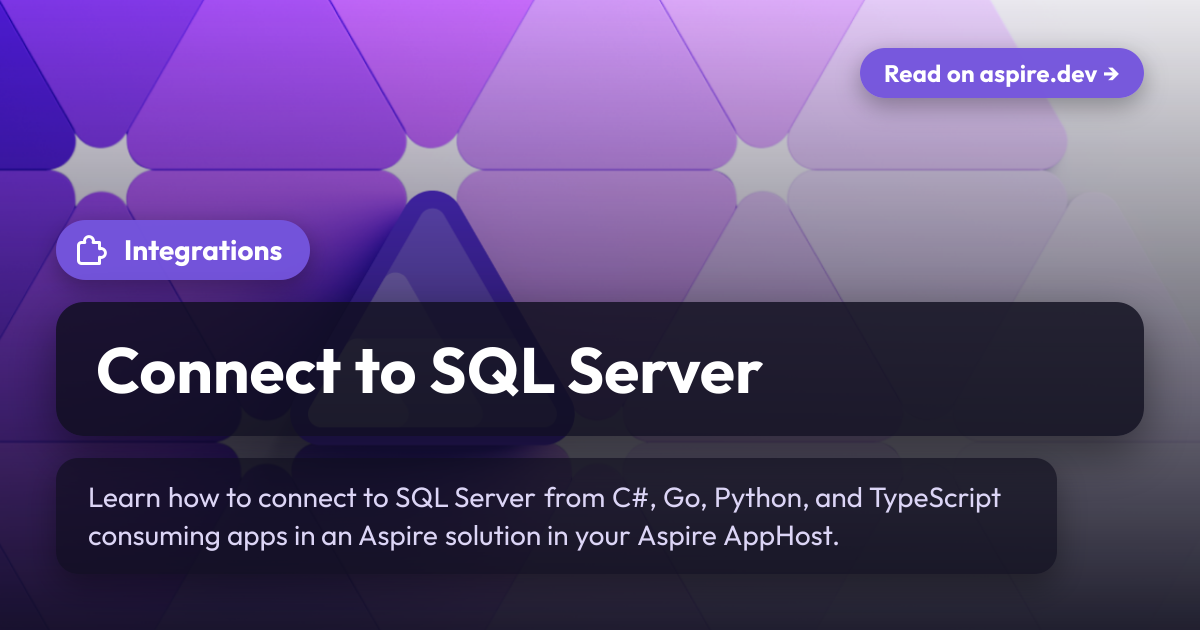 Connect to SQL Server | Aspire