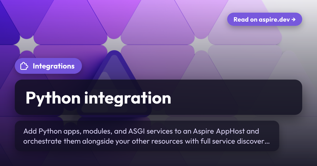 Python integration | Aspire