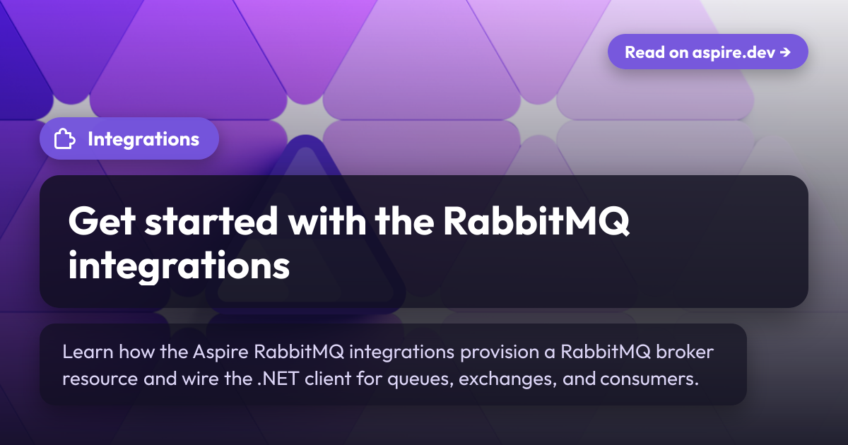 Get started with the RabbitMQ integrations | Aspire