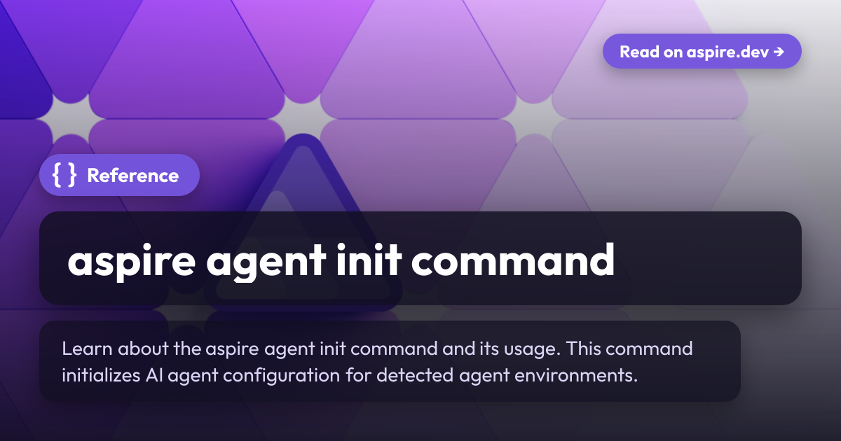 aspire agent init command | Aspire