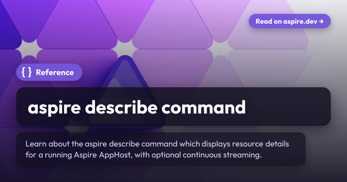 aspire describe command | Aspire
