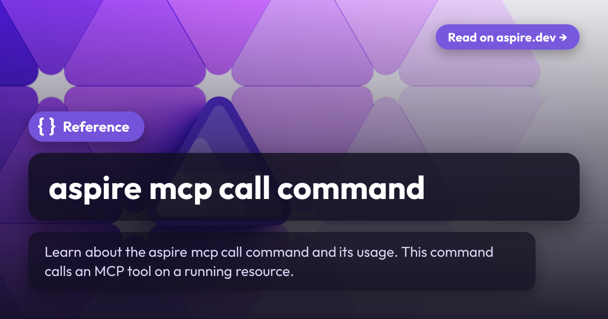 aspire mcp call command | Aspire