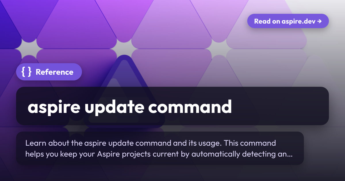aspire update command | Aspire