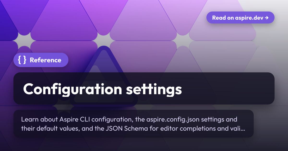 Configuration settings | Aspire