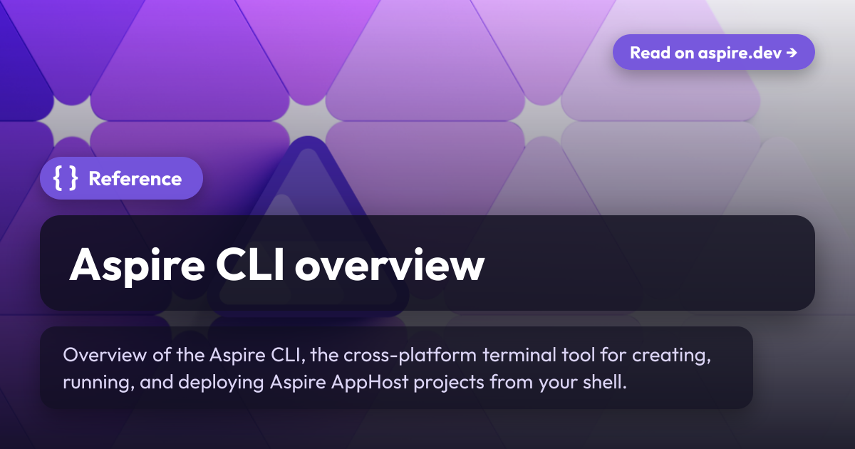 Aspire CLI overview | Aspire