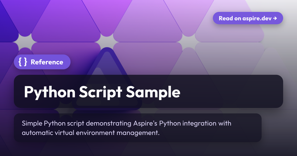 Python Script Sample | Aspire